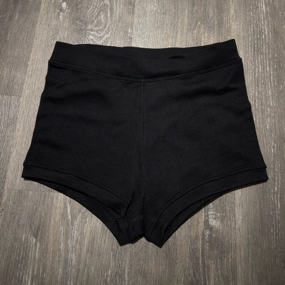 ribbed Shortie Shorts black